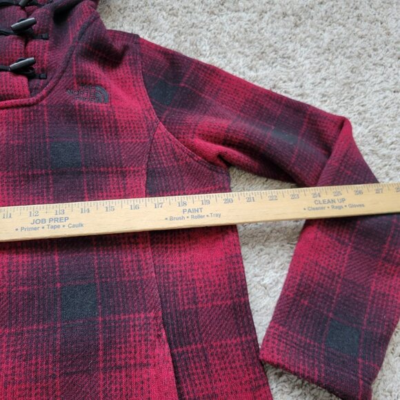The North Face Crescent Hoodie Womens Medium Buffalo Plaid Toggle Buttons - Picture 2 of 4